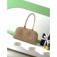 Replica di alta qualità Borsa Chanel 26S Maxi Bowling AS6211 scamosciata di vitello beige scuro Imitazione