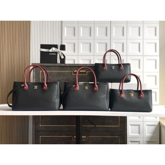 Replica di alta qualità Borsa tote Chanel Cerf Executive piccola/grande nera Imitazione