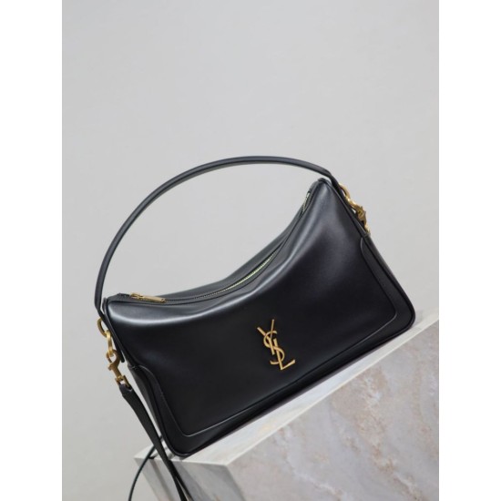 Replica di alta qualità Borsa a mano morbida YSL Saint Laurent Camera nera Imitazione