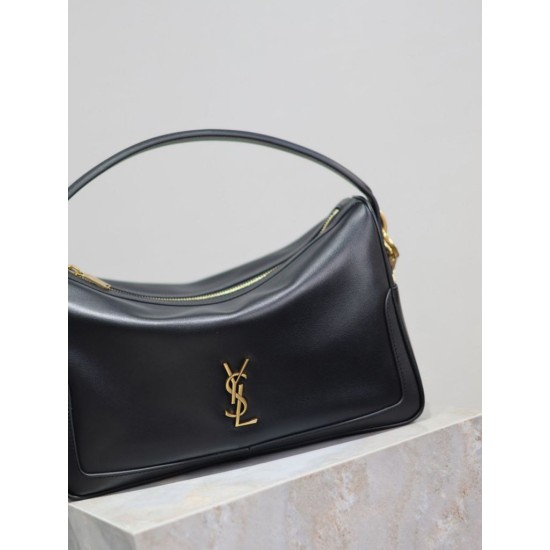 Replica di alta qualità Borsa a mano morbida YSL Saint Laurent Camera nera Imitazione