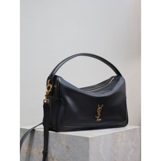 Replica di alta qualità Borsa a mano morbida YSL Saint Laurent Camera nera Imitazione