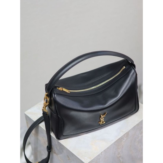Replica di alta qualità Borsa a mano morbida YSL Saint Laurent Camera nera Imitazione