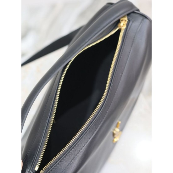 Replica di alta qualità Borsa a mano morbida YSL Saint Laurent Camera nera Imitazione