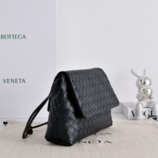 Replica di alta qualità Borsa a tracolla Bottega Veneta Giorno Intrecciato nera Imitazione