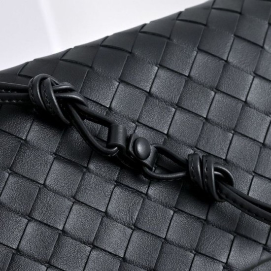 Replica di alta qualità Borsa a tracolla Bottega Veneta Giorno Intrecciato nera Imitazione