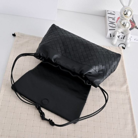 Replica di alta qualità Borsa a tracolla Bottega Veneta Giorno Intrecciato nera Imitazione