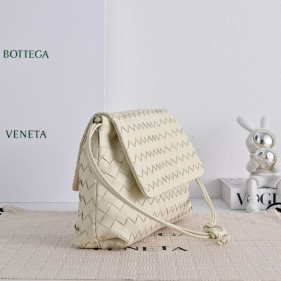 Replica di alta qualità Borsa a tracolla Bottega Veneta Giorno Intrecciato Bianco Imitazione