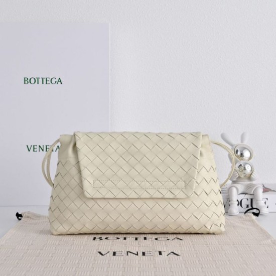 Replica di alta qualità Borsa a tracolla Bottega Veneta Giorno Intrecciato Bianco Imitazione