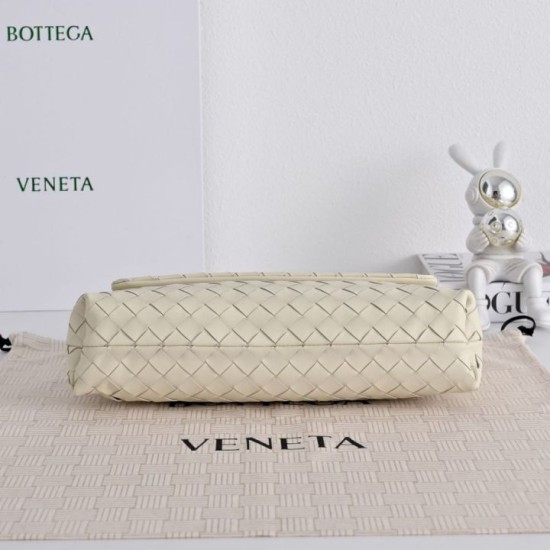 Replica di alta qualità Borsa a tracolla Bottega Veneta Giorno Intrecciato Bianco Imitazione