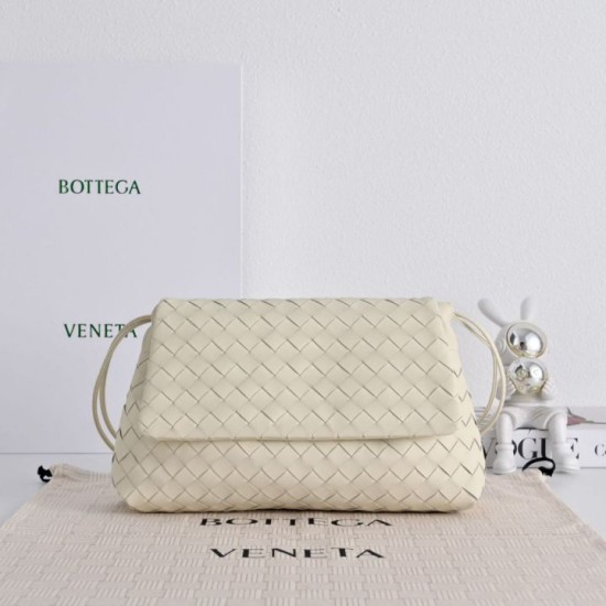 Replica di alta qualità Borsa a tracolla Bottega Veneta Giorno Intrecciato Bianco Imitazione