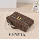 Replica di alta qualità Borse Beauty case Bottega Veneta trucco scamosciata caffè Imitazione
