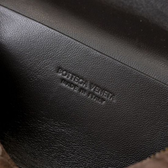 Replica di alta qualità Borse Beauty case Bottega Veneta trucco scamosciata caffè Imitazione