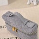 Replica di alta qualità Borse Beauty case Bottega Veneta trucco scamosciata Grigio Imitazione