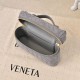 Replica di alta qualità Borse Beauty case Bottega Veneta trucco scamosciata Grigio Imitazione
