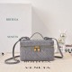 Replica di alta qualità Borse Beauty case Bottega Veneta trucco scamosciata Grigio Imitazione