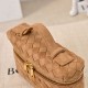 Replica di alta qualità Borse Beauty case Bottega Veneta trucco scamosciata Marrone Imitazione