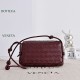 Replica di alta qualità Borsa a tracolla Notturno Intrecciato Bottega Veneta Borgogna Imitazione