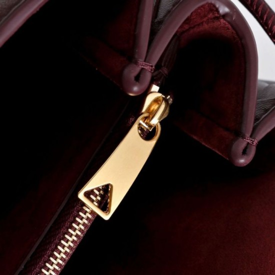 Replica di alta qualità Borsa a tracolla Notturno Intrecciato Bottega Veneta Borgogna Imitazione