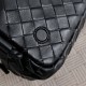 Replica di alta qualità Borsa a tracolla Notturno Intrecciato Bottega Veneta Nero Imitazione