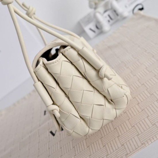Replica di alta qualità Borsa a tracolla Notturno Intrecciato Bottega Veneta Bianco Imitazione