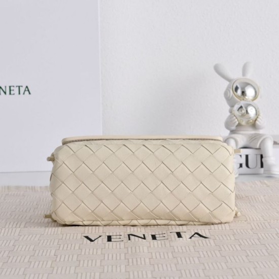 Replica di alta qualità Borsa a tracolla Notturno Intrecciato Bottega Veneta Bianco Imitazione