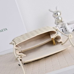 Replica di alta qualità Borsa a tracolla Notturno Intrecciato Bottega Veneta Bianco Imitazione