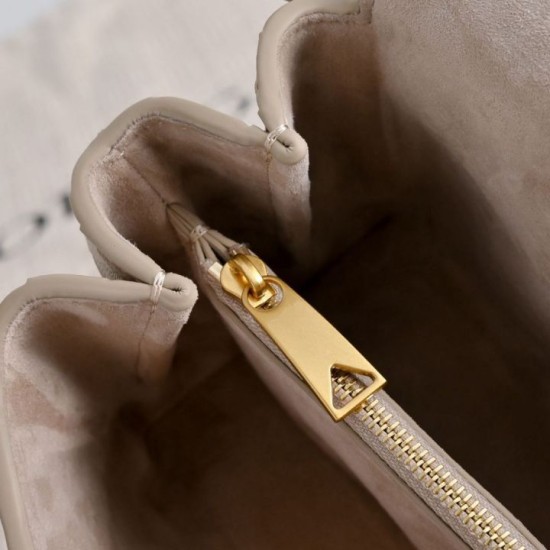 Replica di alta qualità Borsa a tracolla Notturno Intrecciato Bottega Veneta Beige Imitazione