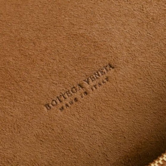 Replica di alta qualità Borsa a tracolla Notturno Intrecciato Bottega Veneta Marrone scamosciato Imitazione