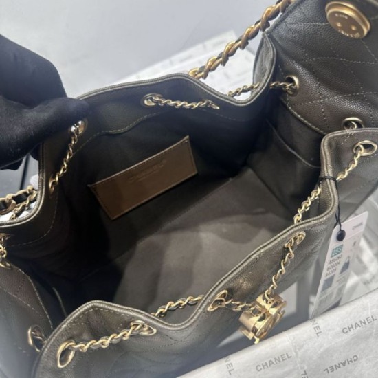 Replica di alta qualità Borsa a tracolla Chanel AS5293 con coulisse Verde Imitazione