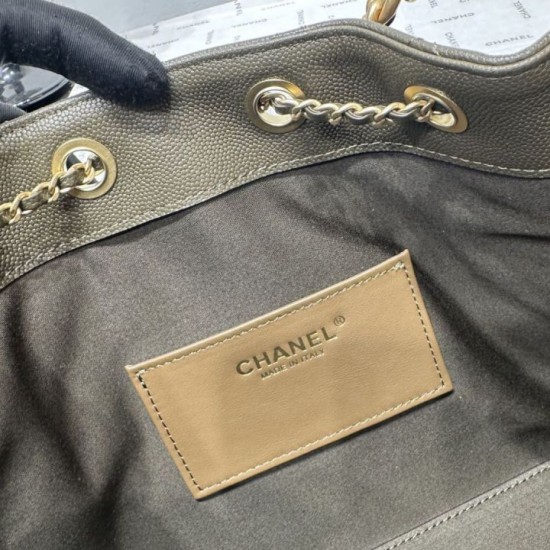 Replica di alta qualità Borsa a tracolla Chanel AS5293 con coulisse Verde Imitazione