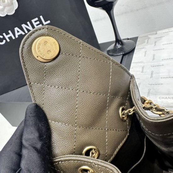 Replica di alta qualità Borsa a tracolla Chanel AS5293 con coulisse Verde Imitazione