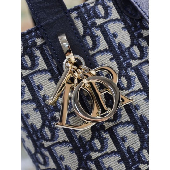 Replica di alta qualità Borsa Dior Denim Jacquard Oblique piccolo Toujours Blu Imitazione