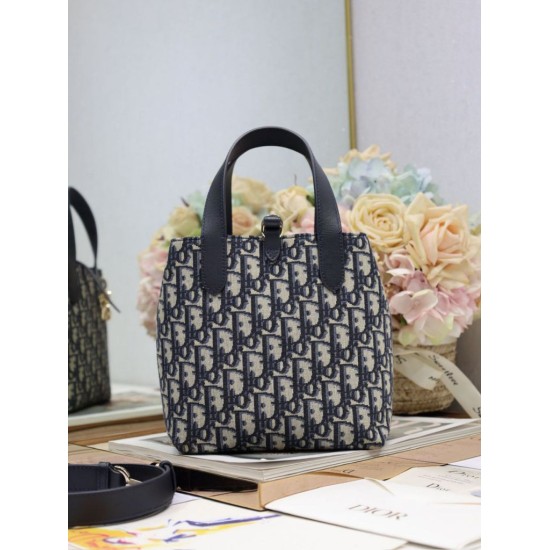 Replica di alta qualità Borsa Dior Denim Jacquard Oblique piccolo Toujours Blu Imitazione