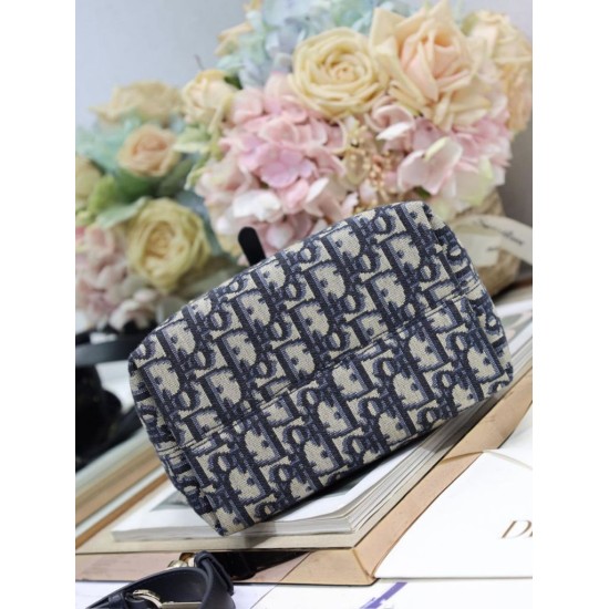 Replica di alta qualità Borsa Dior Denim Jacquard Oblique piccolo Toujours Blu Imitazione
