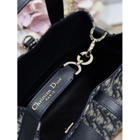Replica di alta qualità Borsa Dior Denim Jacquard Oblique piccolo Toujours Blu Imitazione