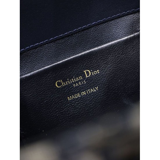 Replica di alta qualità Borsa Dior Denim Jacquard Oblique piccolo Toujours Blu Imitazione