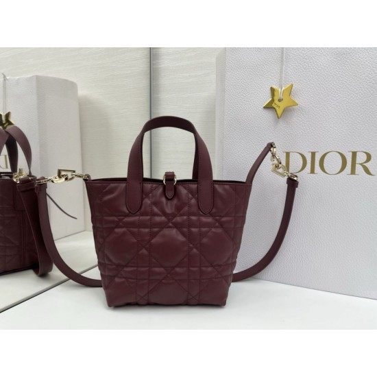 Replica di alta qualità Borsa Tote verticale piccolo Dior Toujours Borgogna Imitazione