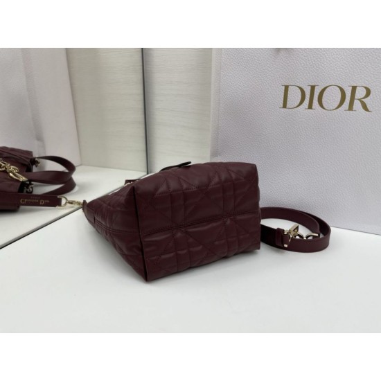 Replica di alta qualità Borsa Tote verticale piccolo Dior Toujours Borgogna Imitazione