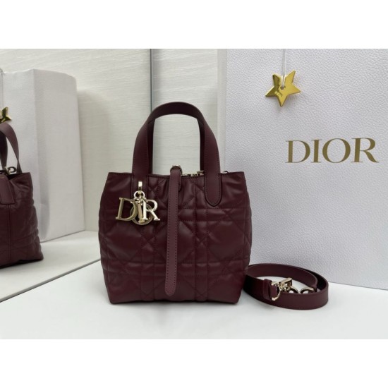 Replica di alta qualità Borsa Tote verticale piccolo Dior Toujours Borgogna Imitazione