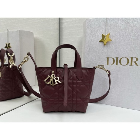 Replica di alta qualità Borsa Tote verticale piccolo Dior Toujours Borgogna Imitazione