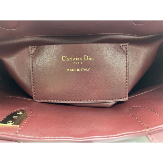 Replica di alta qualità Borsa Tote verticale piccolo Dior Toujours Borgogna Imitazione