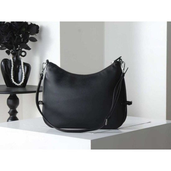 Replica di alta qualità Borsa a tracolla grande Prada Fold 1BC288 Nera/Marrone Imitazione