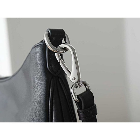 Replica di alta qualità Borsa a tracolla grande Prada Fold 1BC288 Nera/Marrone Imitazione