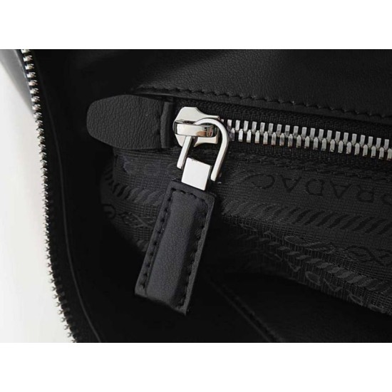 Replica di alta qualità Borsa a tracolla grande Prada Fold 1BC288 Nera/Marrone Imitazione