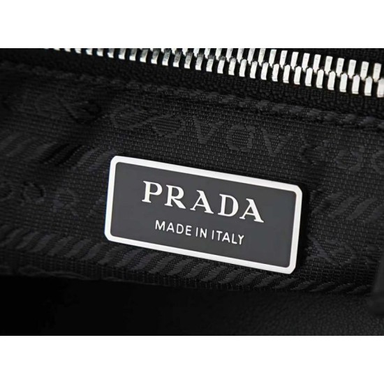 Replica di alta qualità Borsa a tracolla grande Prada Fold 1BC288 Nera/Marrone Imitazione