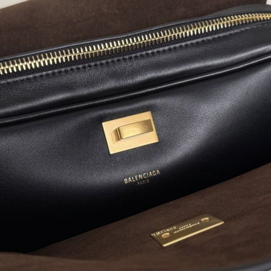 Replica di alta qualità Borsa a tracolla media Balenciaga Le 7 Nero Imitazione
