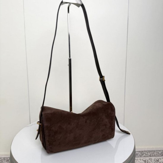Replica di alta qualità Borsa a tracolla Balenciaga Le 7 scamosciata Marrone Imitazione