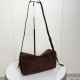 Replica di alta qualità Borsa a tracolla Balenciaga Le 7 scamosciata Marrone Imitazione
