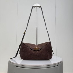 Replica di alta qualità Borsa a tracolla Balenciaga Le 7 scamosciata Marrone Imitazione