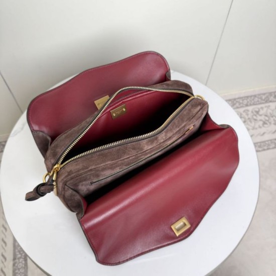 Replica di alta qualità Borsa a tracolla Balenciaga Le 7 scamosciata Marrone Imitazione